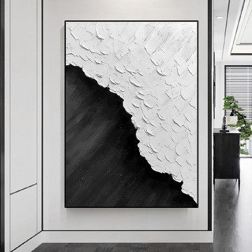 Noire et blanche œuvres - Noir blanc Plage vagues sand 09 par décoration murale Couteau à palette